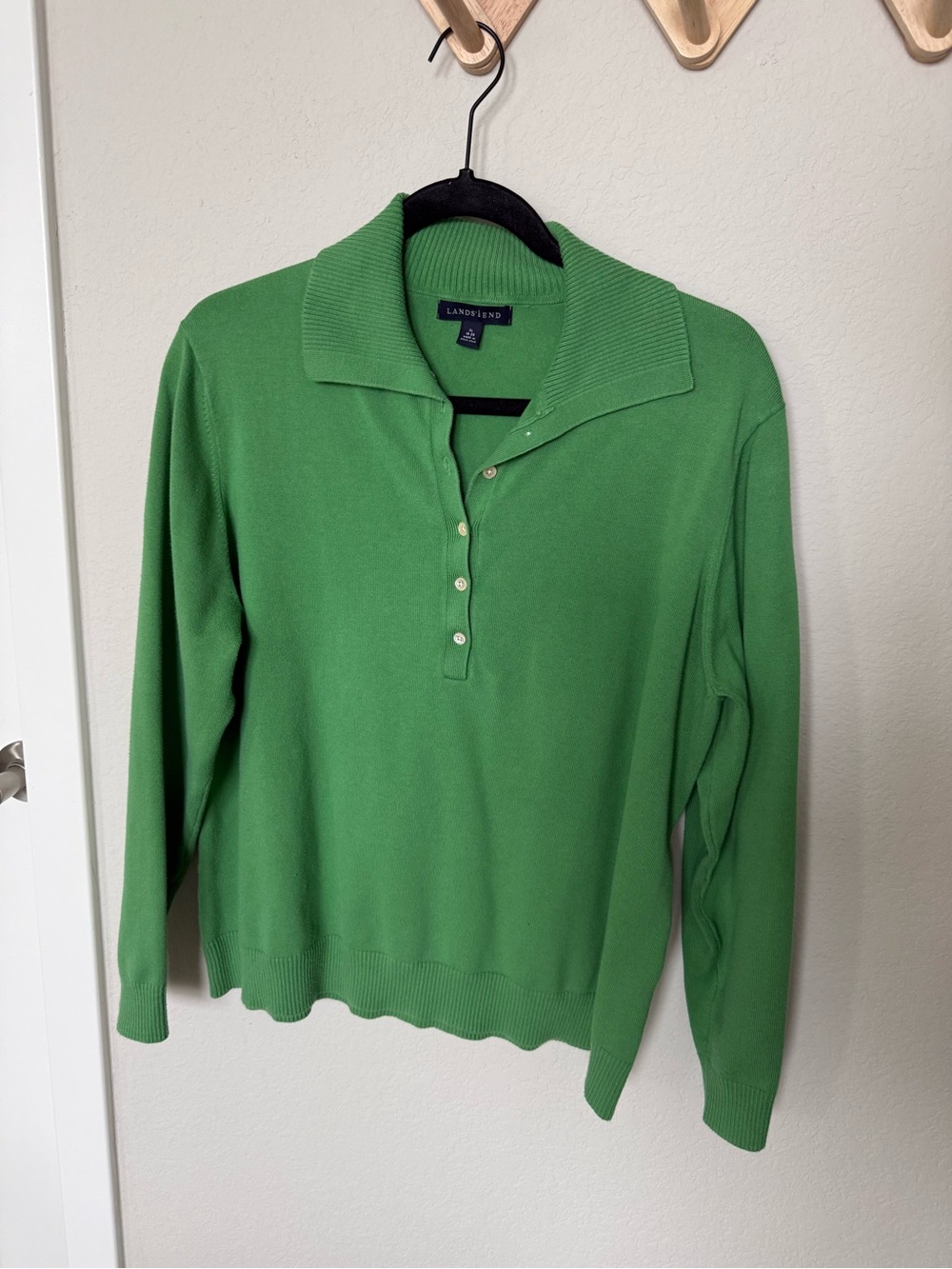 Lands' End Bright Green Polo Sweater